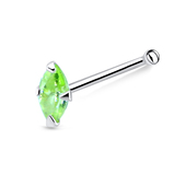 Pear Shaped Stone Silver Bone Nose Stud NSKD-160